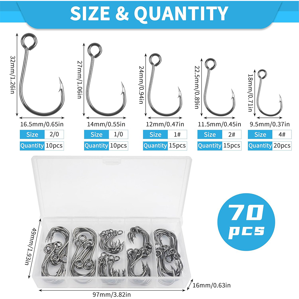 70Pcs Fishing Inline Single Ho - đánh giá và giá Fishing Hook Offset