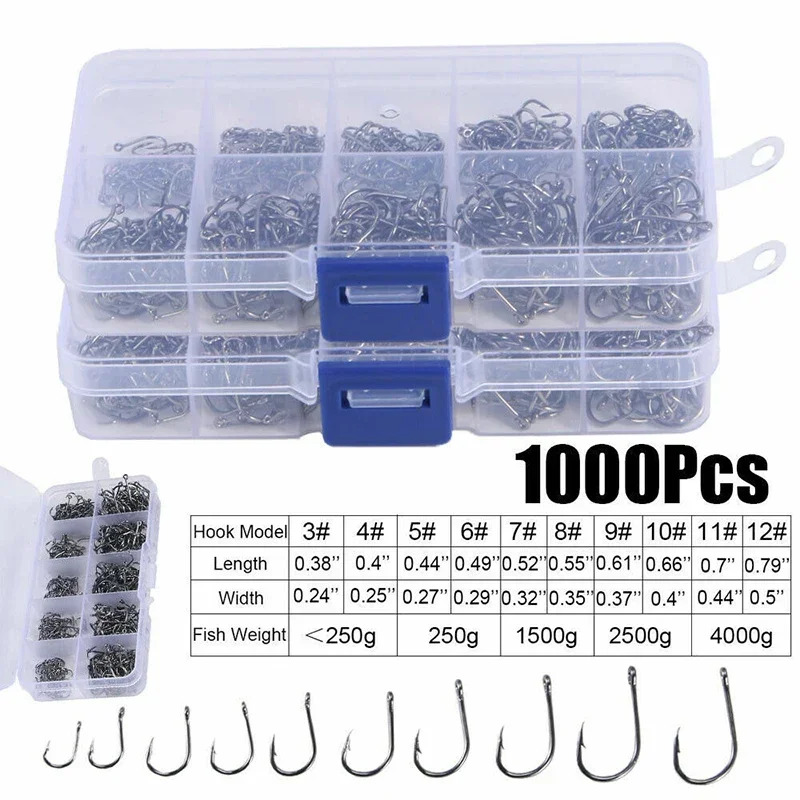 50-1600Pcs/BoxFishing Hooks Ca - đánh giá và giá Fishing Hook Offset
